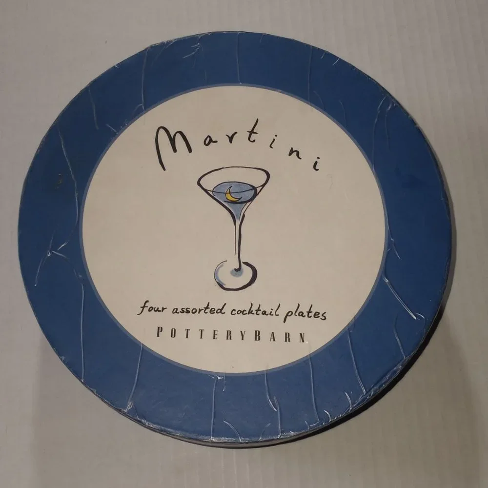 Pottery Barn Set of 4 Martini Coctail Plates